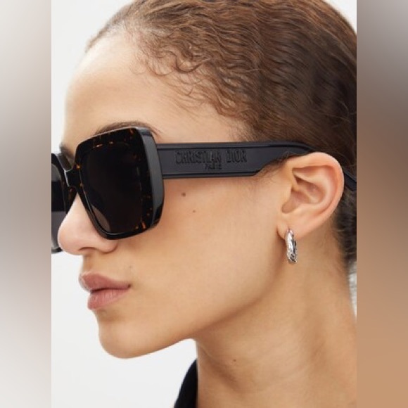 New Christian Dior "Wildior S3U" square sunglasses $470 Brown and Gray - Picture 15 of 16